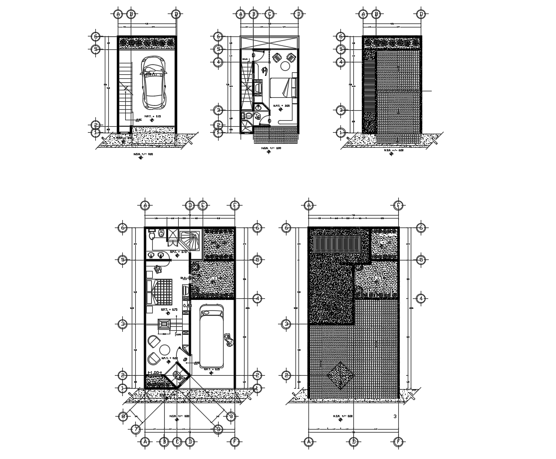Autocad drawing of residential bungalow