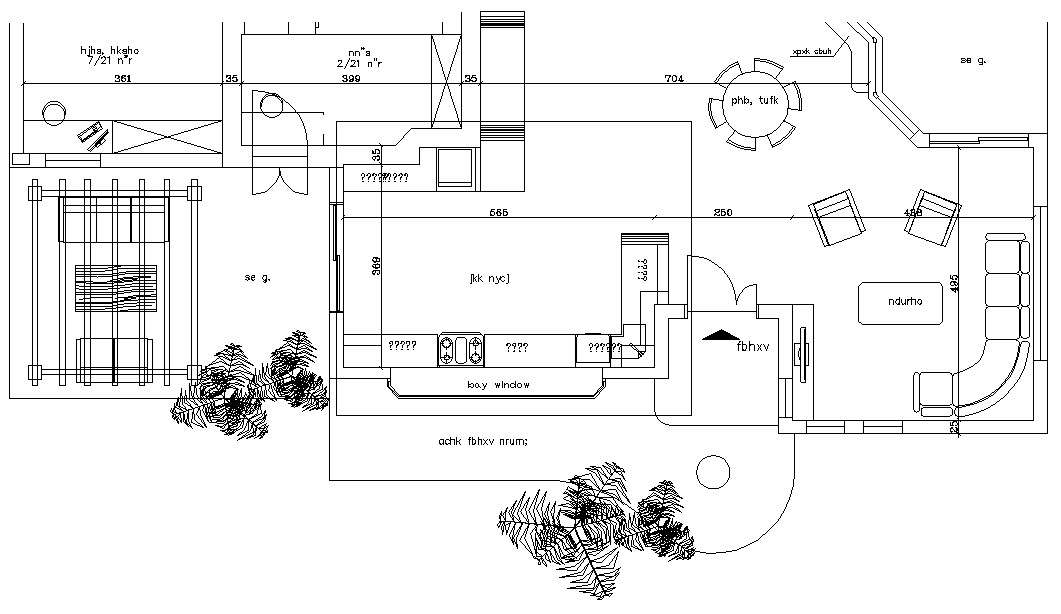 Autocad drawing of residential house layout