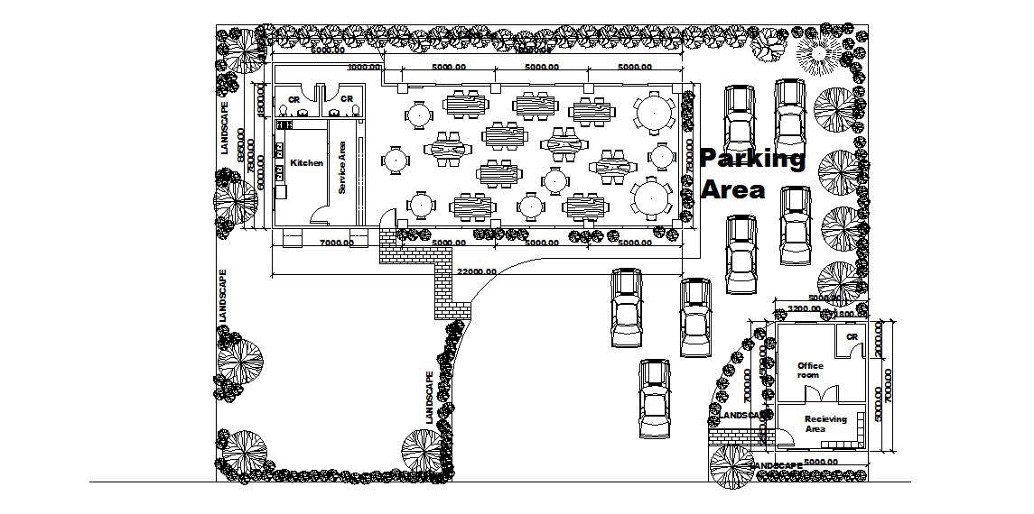 Autocad drawing of restaurant 
