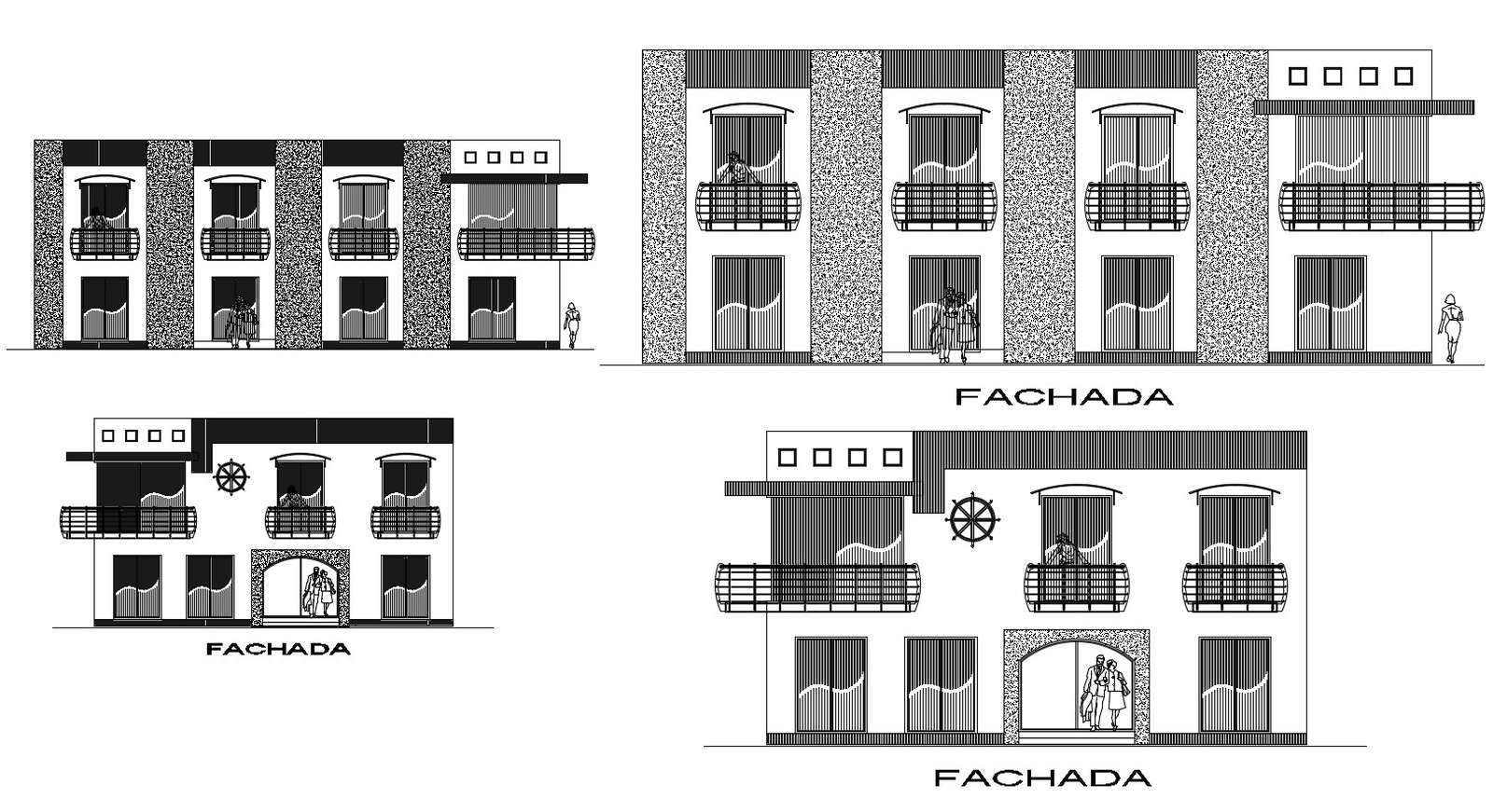 Autocad drawing of restaurant elevations