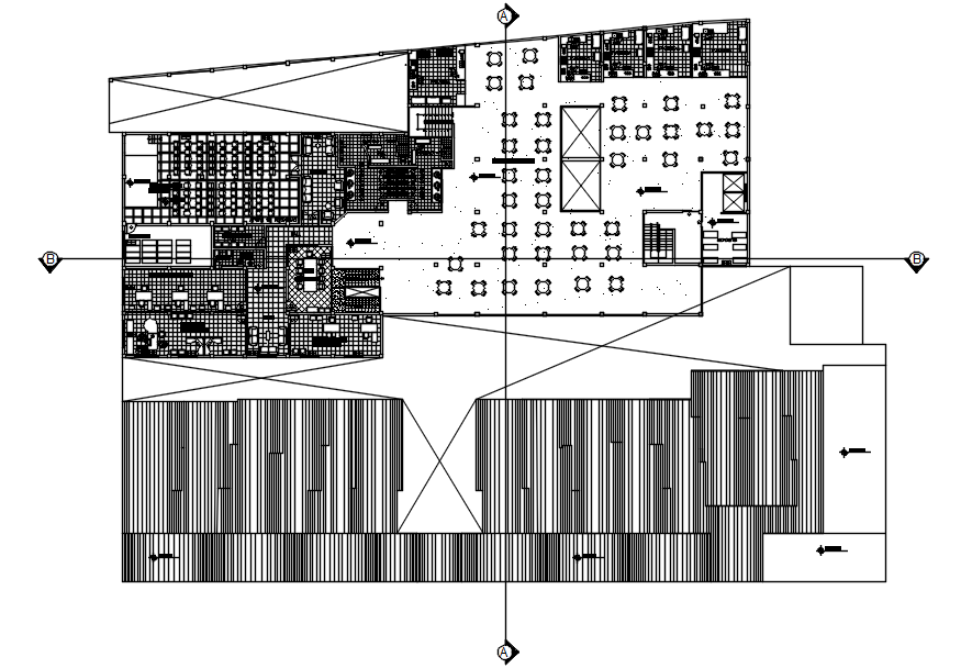 Autocad drawing of restaurant layout 