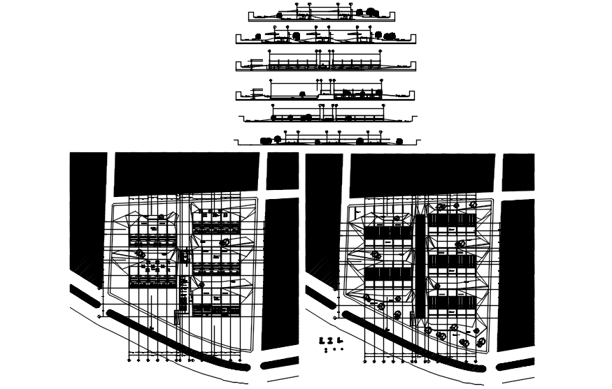 Autocad drawing of restaurant plan in dwg file