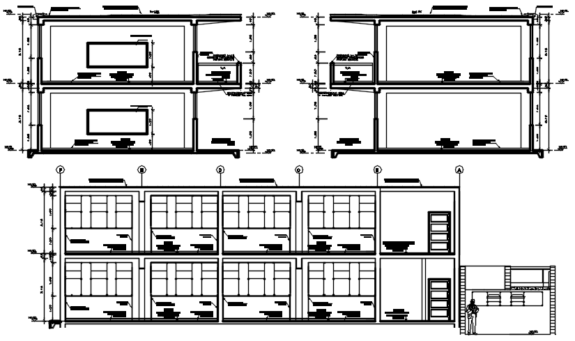 Autocad drawing of school design with section details