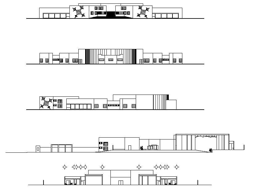 Autocad drawing of school elevation
