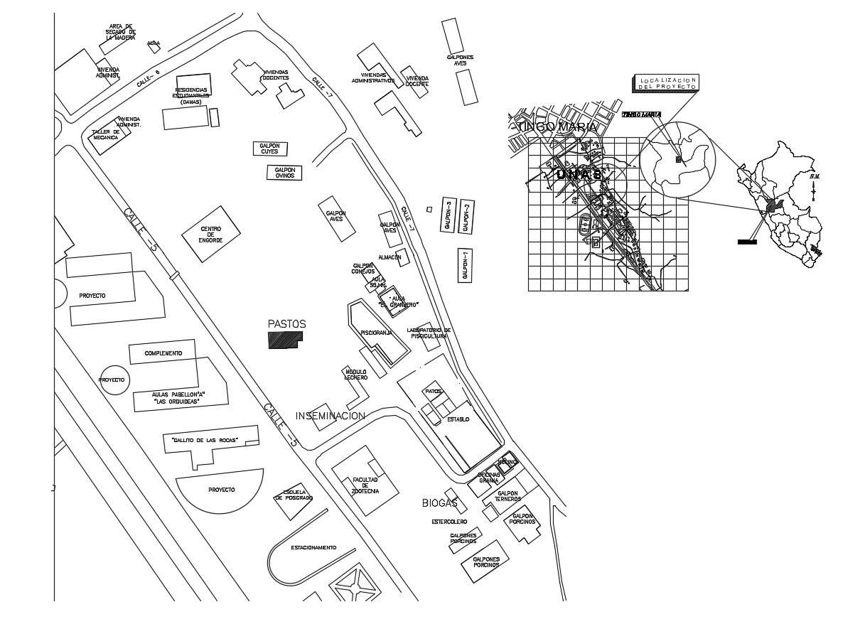 Autocad drawing of site plan of laboratory