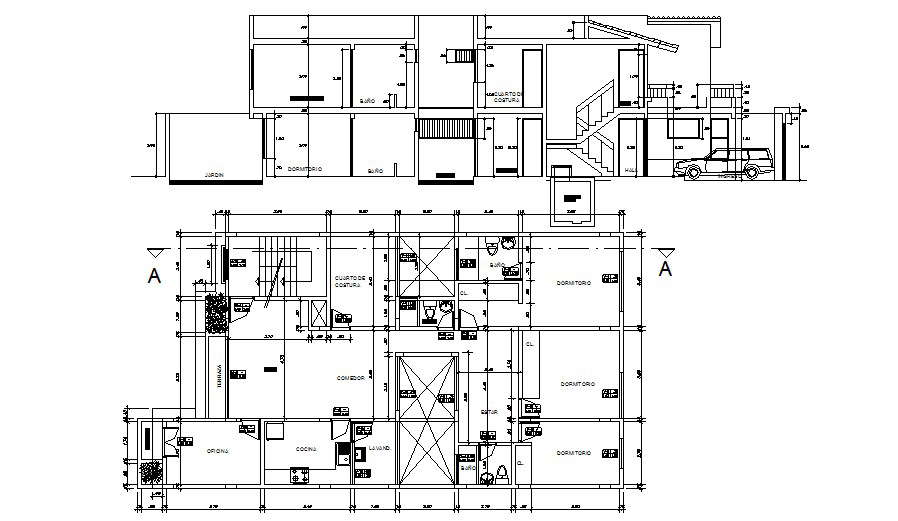 Autocad drawing of the electrical layout with detail dimension