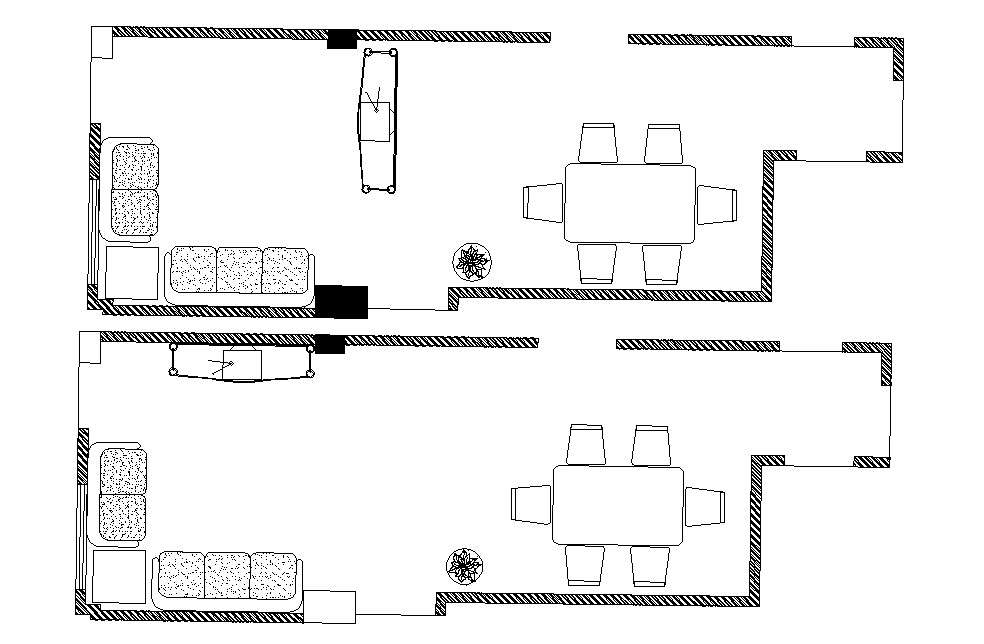 Living Room Plan In AutoCAD File