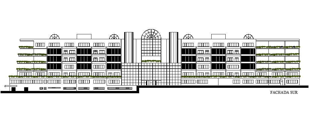 Autocad drawing of the multistorey building