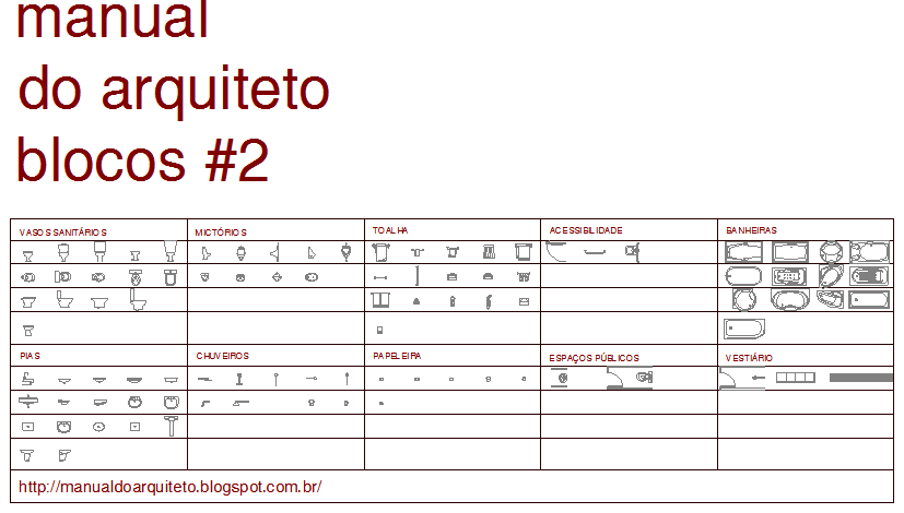 Autocad libraary for bathroom accesories 