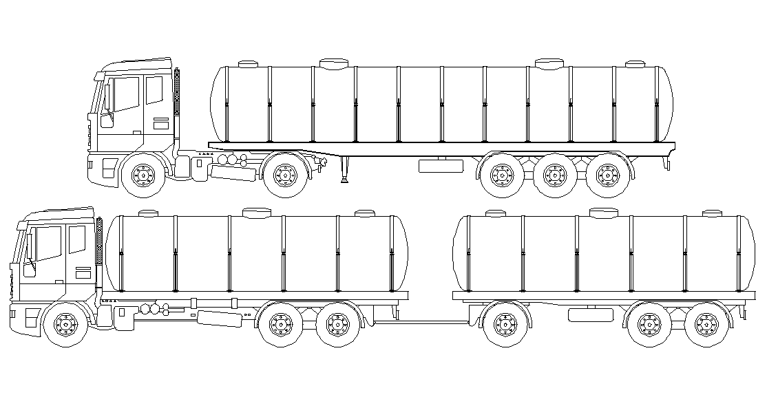 Autocad 2D file has the detail of tanker lorry model.Download now.
