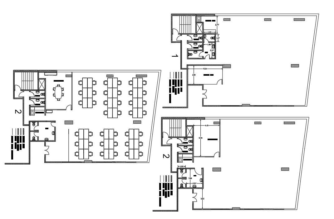 Autocad drawing file gives the detail of the office plan layout G+2 . Download the AutoCAD Drawing file.