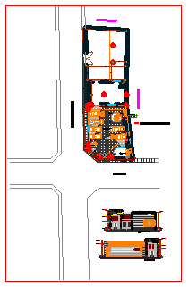 Automobile store modern construction design drawing