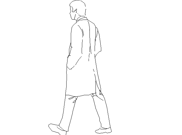 Back side of a human figure detailing