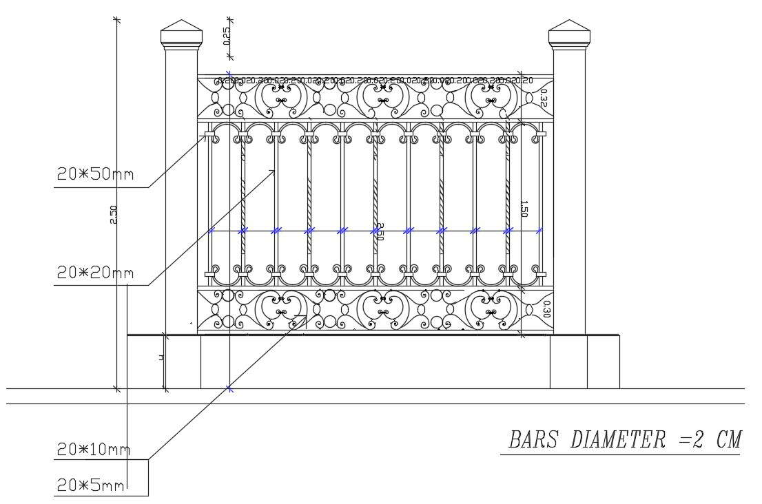 Balcony Railing Free CAD Blocks