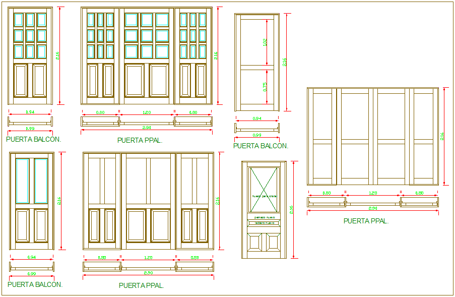 Balcony door design view  