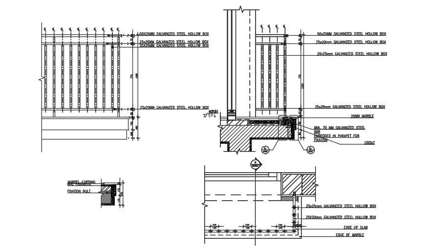  Balcony Railing detail Drawing.