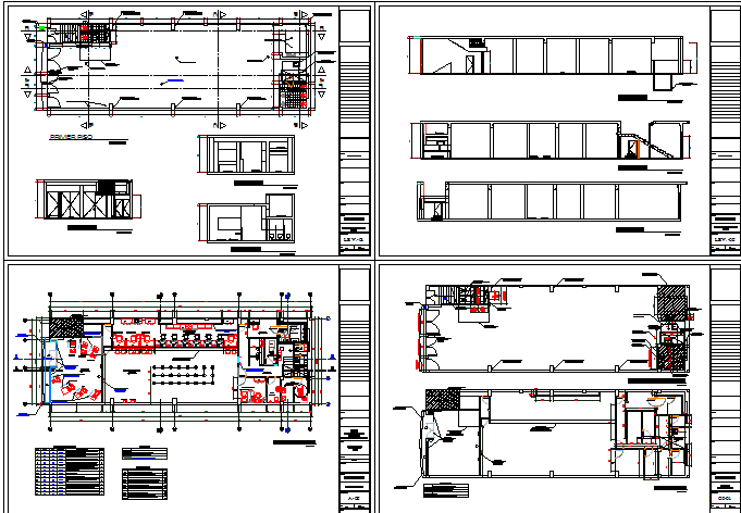 Bank office building sectional and floor plan layout details dwg file