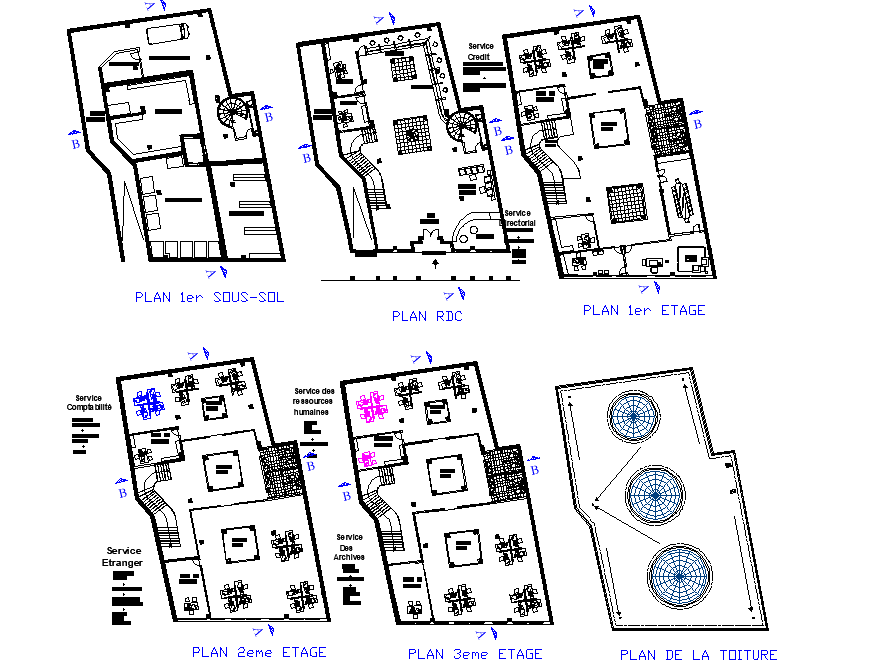 Bank plan detail dwg file