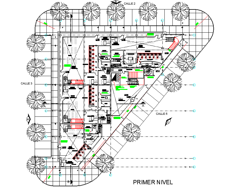 Banking center plan detail dwg file