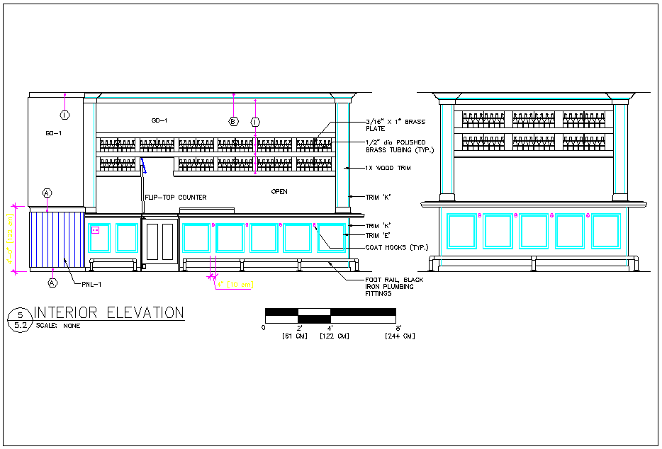 Bar room detail dwg file