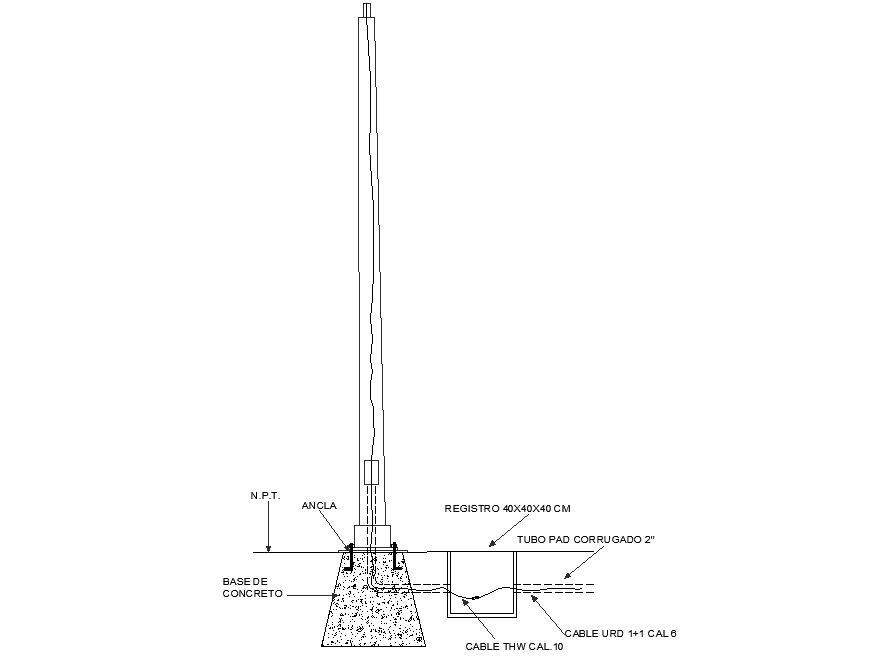 Base for street lighting section layout file