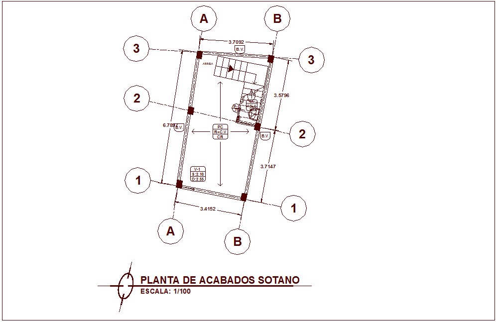 Basement finishing plant of law office dwg file