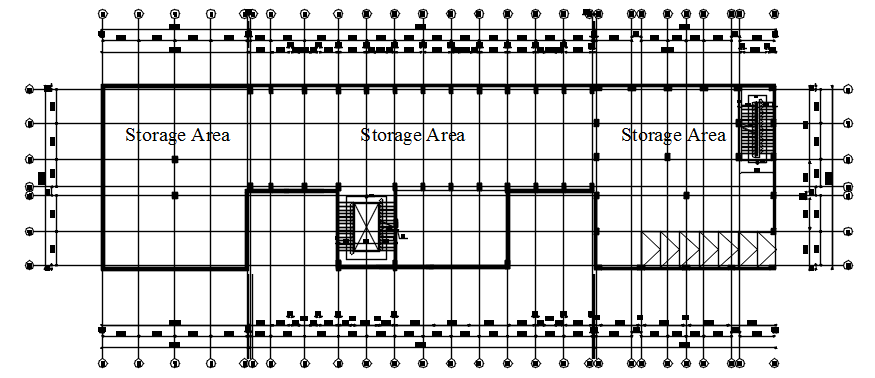 Basement floor plan of warehouse 30.36mtr x 16.20mtr with detail dimension in dwg file 