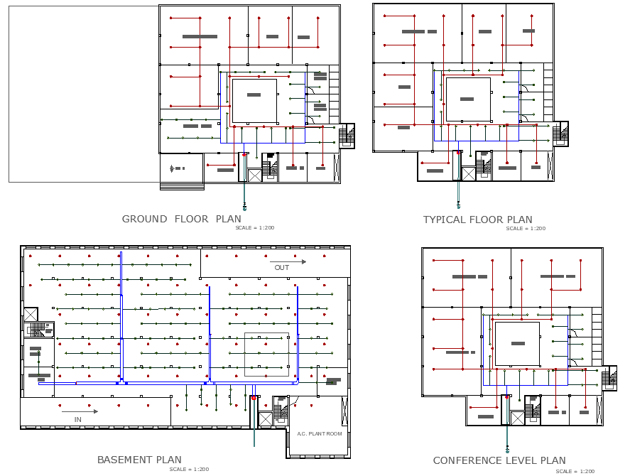 Basement floor to conference floor plan detail