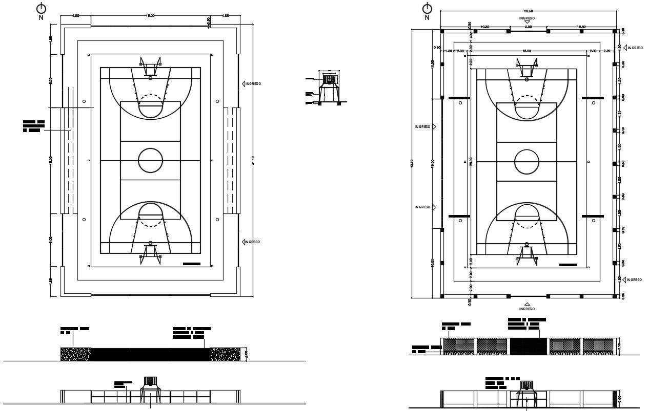 Basketball Playground DWG File