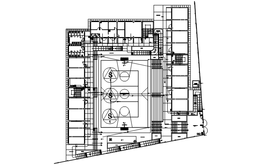 Basketball layout in Autocad