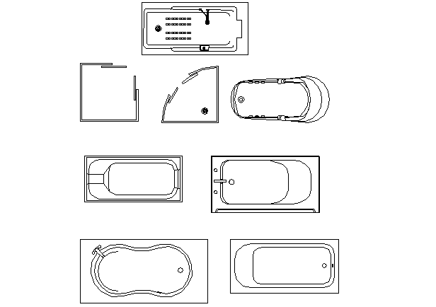Bath tub top view details