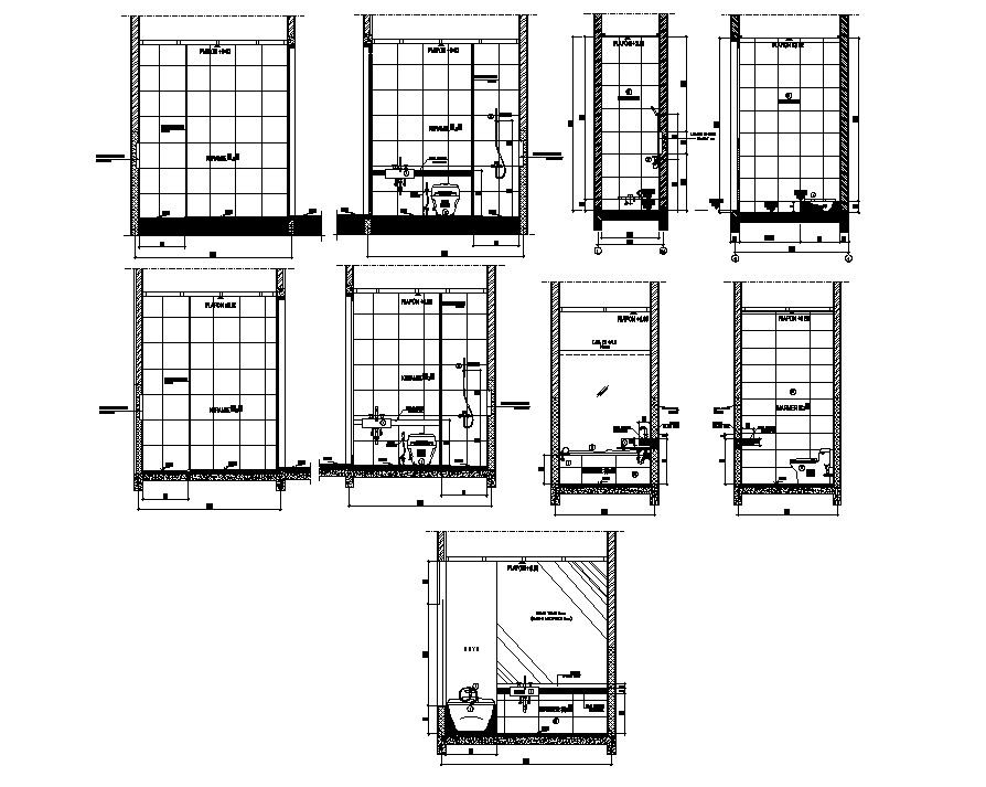 Bathroom Section CAD Drawing 