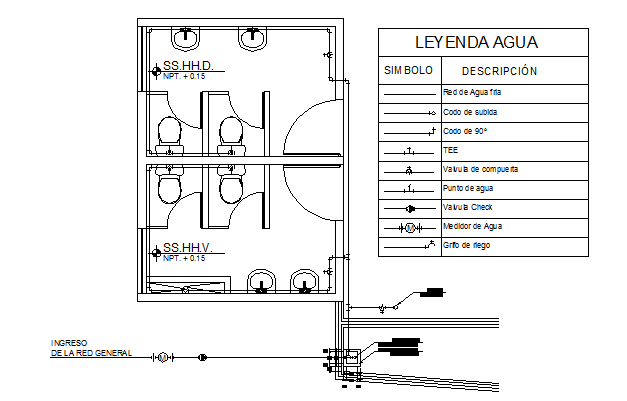 Bathroom detailing top view layout
