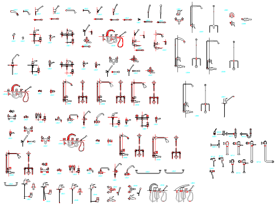 Bathroom equipment plan detail dwg.