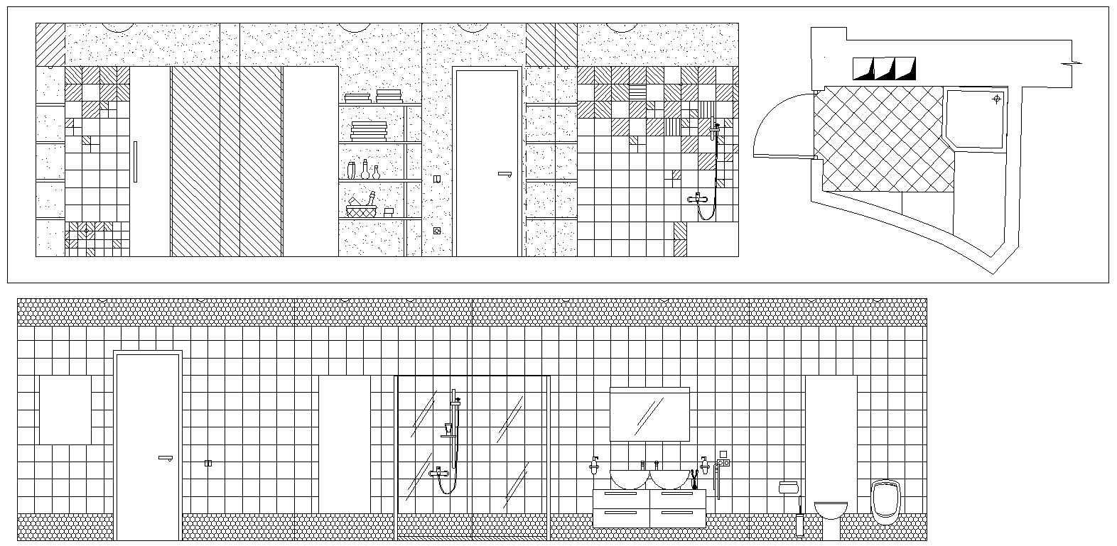 Bathroom Elevation Layout Details AutoCAD DWG Download