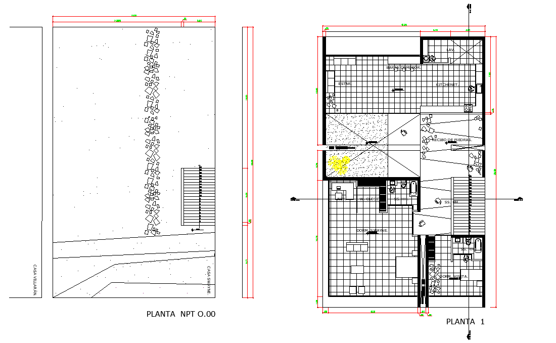 Beach house plan autocad file