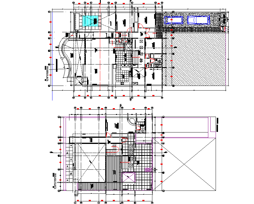 Beach house planning detail dwg file