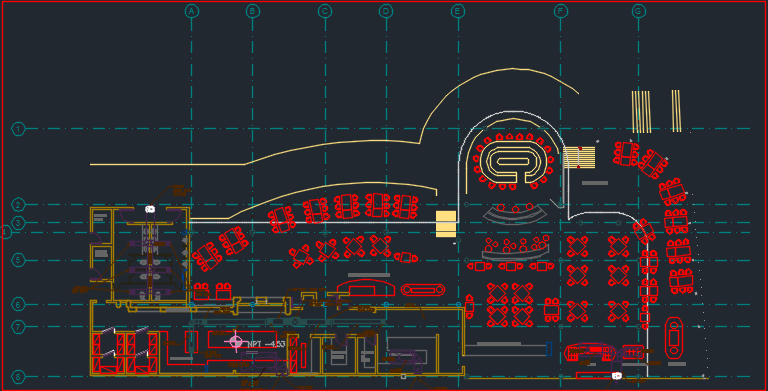 Beach restaurant dwg file