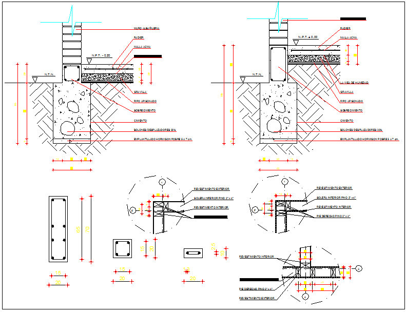 Beam Column and foundation detail dwg file