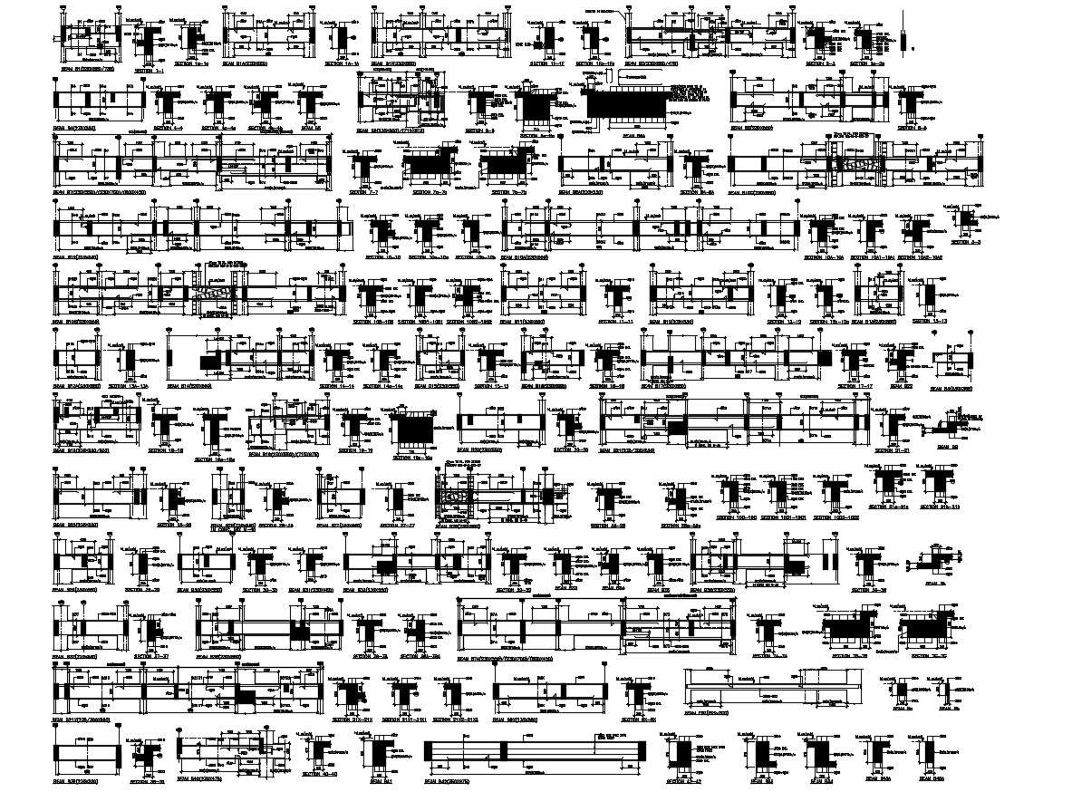 Beam Reinforcement Section CAD Drawing AutoCAD File
