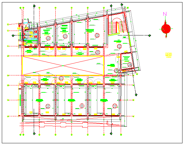 Beam & Column detail layout design of music school drawing