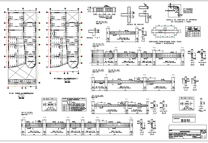Beam and column detail dwg file