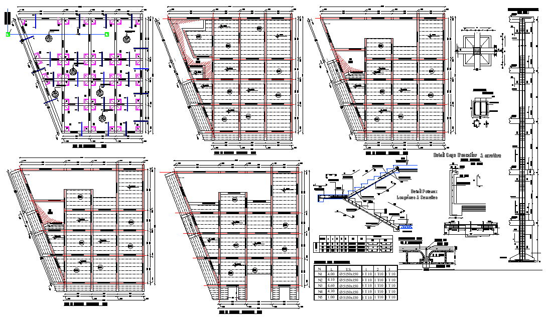 Beam and foundation plan detail dwg file