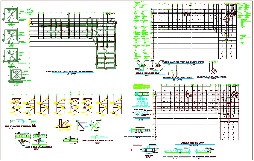 Beam and foundation plan view dwg file