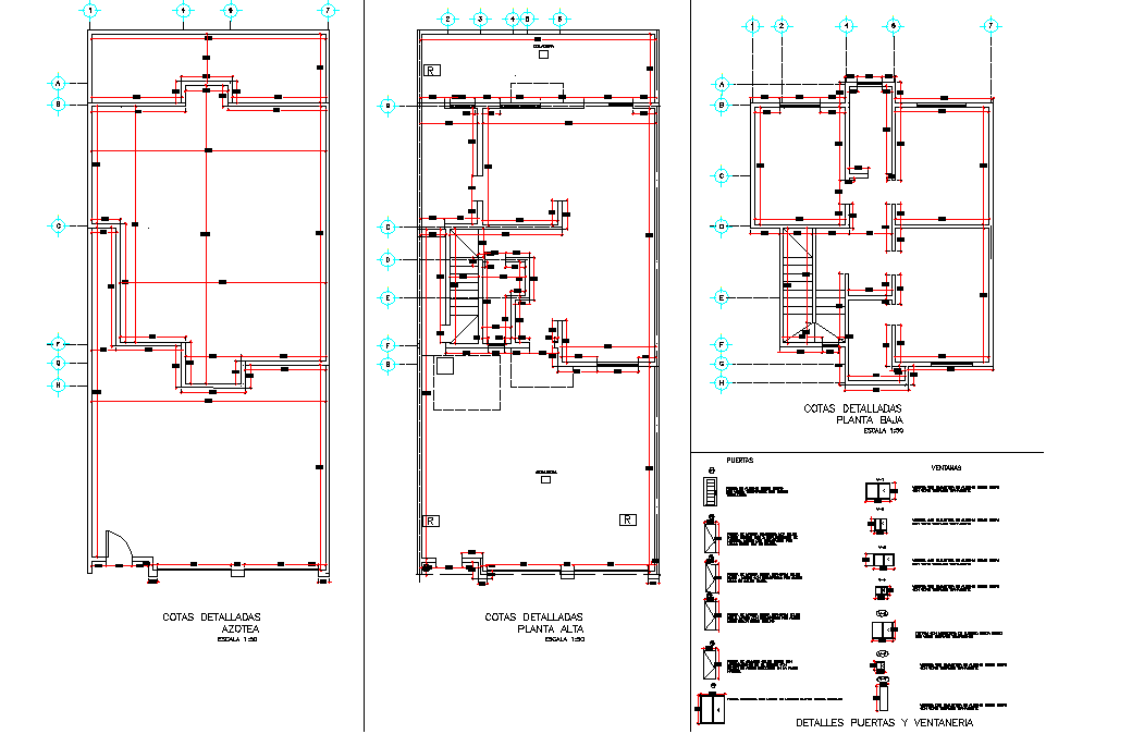 Beam plan and door elevation autocad file