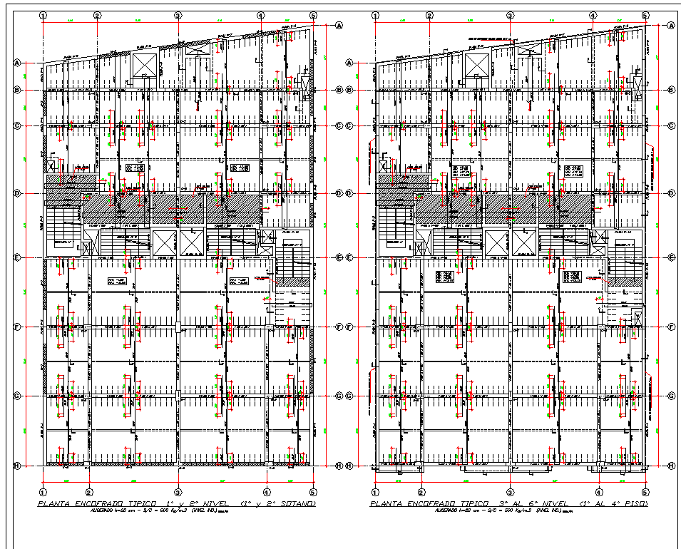 Beam plan and section autocad file