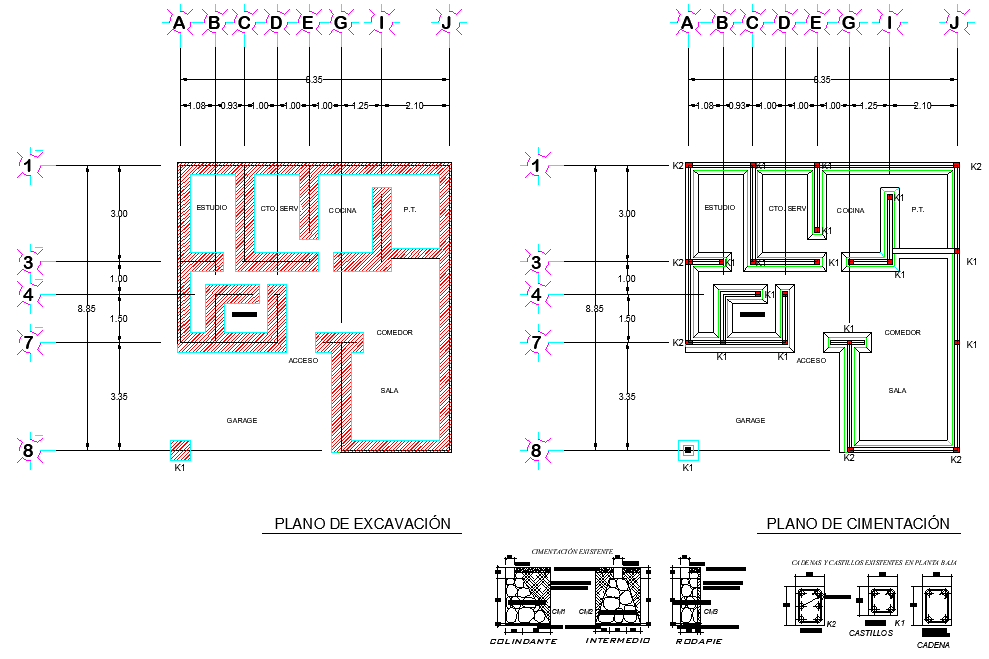 Beam plan and section autocad file
