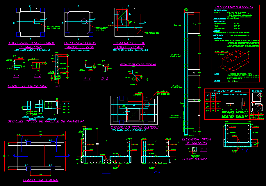 Beam plan and section autocad file