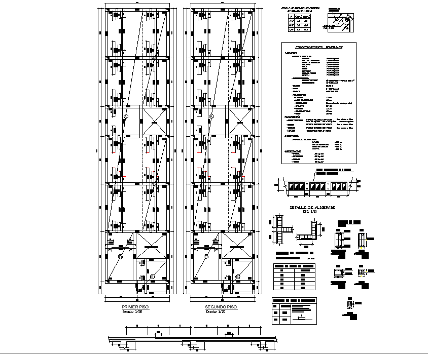 Beam plan and section detail dwg file