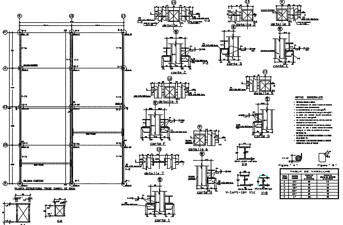 Beam plan and section detail dwg file